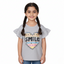 HAZEL GREY HEART SMILE PRINTED T-SHIRT FOR GIRLS