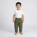 ARMY GREEN KEEP MOVING PRINT JOGGER PANTS TROUSER FOR WINTERS