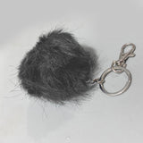 DARK GREY FUR ROUND KEY CHAIN