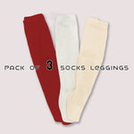 Load image into Gallery viewer, PACK OF 3 PRINTED &amp; PLAIN SOCKS LEGGINGS COTTON JERSY FABRIC
