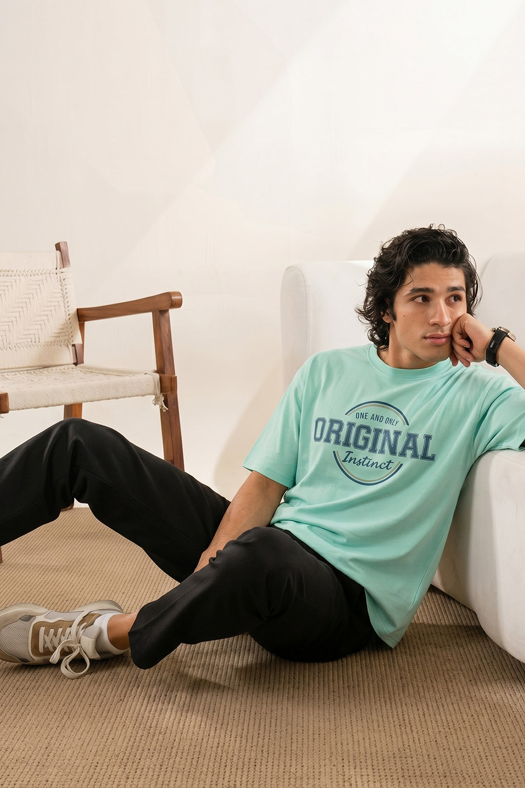 SKY BLUE "ORIGINAL" PRINT T-SHIRT FOR MEN
