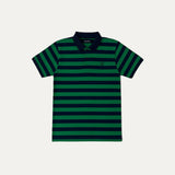 Green With Navy Blue Stripes Polo For Men
