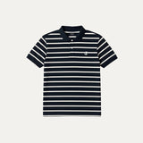 White With Black Small Stripes Polo For Men