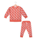 Load image into Gallery viewer, AMBER ORANGE &quot;KOALA&quot; PRINT TERRY FABRIC SUIT FOR WINTERS
