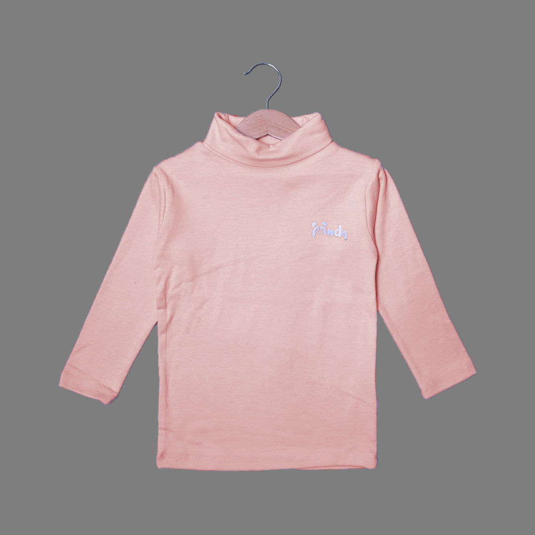BABY PINK PANDA PRINT HIGH NECK FULL SLEEVES FOR WINTERS Secondary image