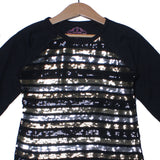 NEW BLACK WITH GOLDEN & SILVER STARS T-SHIRT TOP FOR GIRLS