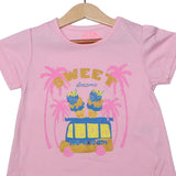 NEW PINK ICE CREAM VAN PRINTED T-SHIRT TOP FOR GIRLS