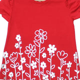 NEW RED FLOWERS PRINTED HALF SLEEVES T-SHIRT