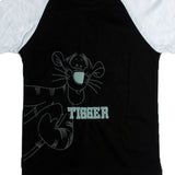 NEW TIGER BLACK WITH WHITE SLEEVES PRINTED HALF SLEEVES T-SHIRT