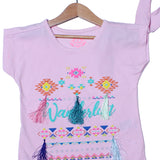 NEW PINK WANDERLUST PRINTED T-SHIRT TOP FOR GIRLS
