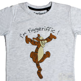 NEW HAZEL GREY I'M TIGGERIFFIC PRINTED HALF SLEEVES T-SHIRT