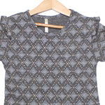 Load image into Gallery viewer, GREY WITH GOLDEN DOTS PRINTED T-SHIRT TOP
