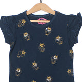 NEW NAVY BLUE MUFFIN PRINTED T-SHIRT TOP FOR GIRLS