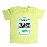 NEW YELLOW YUMMZ MUSTARD PRINTED HALF SLEEVES T-SHIRT - Expo City