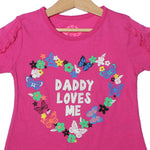 Load image into Gallery viewer, NEW PINK DADDY LOVES ME PRINTED T-SHIRT TOP FOR GIRLS
