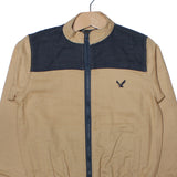 NEW ZIPPER PLAIN CREAM THIN RIB STORB FABRIC JACKET FOR BOYS