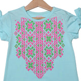 NEW SKY BLUE DESIGN PRINTED T-SHIRT TOP FOR GIRLS