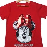 NEW RED MINNIE MOUSE PRINTED T-SHIRT TOP FOR GIRLS