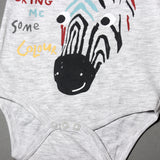 NEW GREY ZEBRA FACE PRINTED ROMPER FOR BOYS