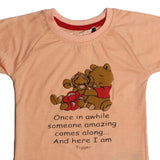 NEW PINK ONCE IN A WHILE PRINTED HALF SLEEVES T-SHIRT