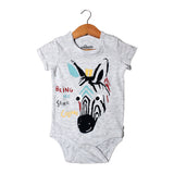 NEW GREY ZEBRA FACE PRINTED ROMPER FOR BOYS