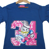 NEW ROYAL BLUE DUCK PRINTED T-SHIRT TOP FOR GIRLS