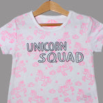 Load image into Gallery viewer, NEW WHITE UNICORN SQUAD PRINTED T-SHIRT TOP FOR GIRLS
