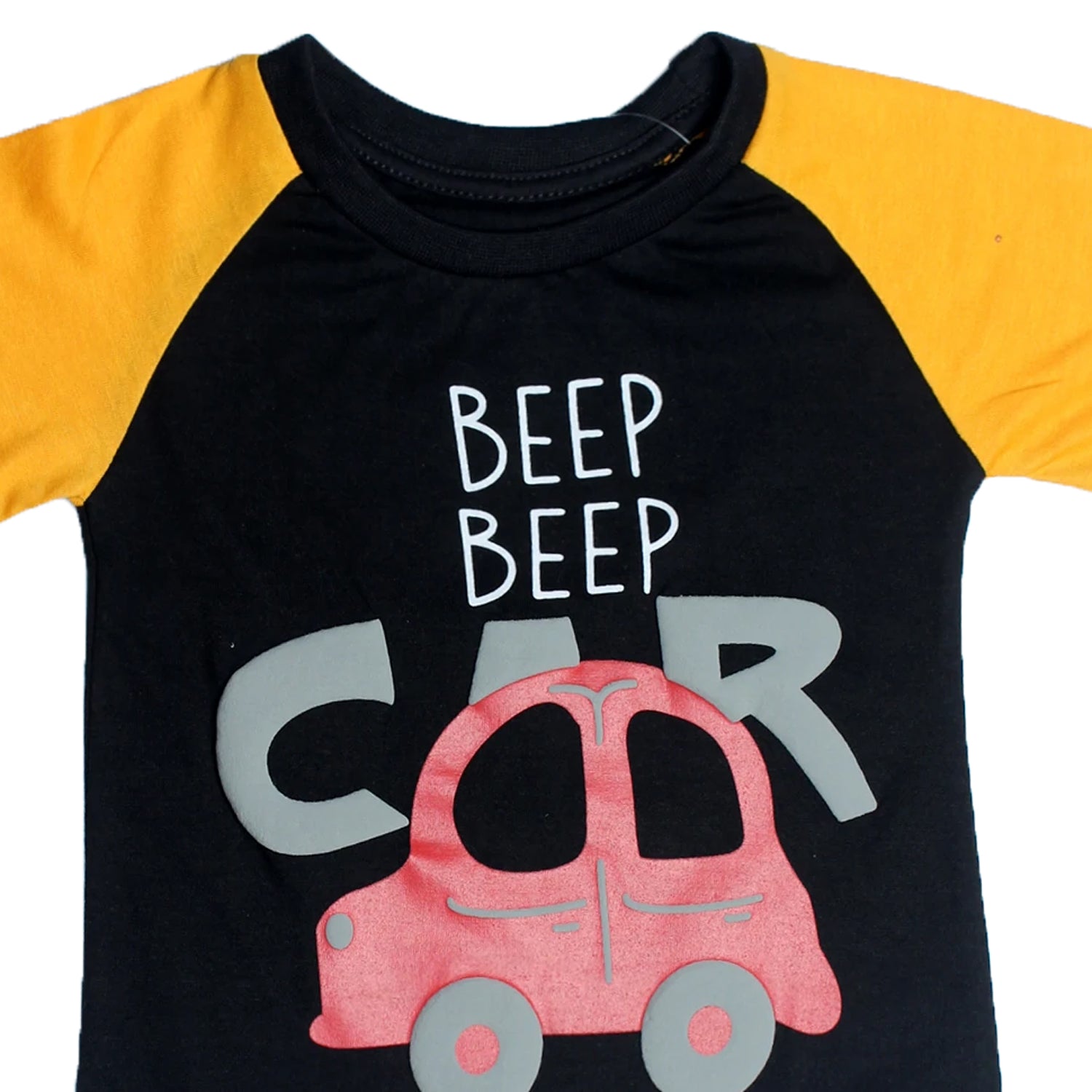 Yellow & Black Beep Beep Car printed T-shirt for Boys - Expo City