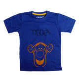 NEW ROYAL BLUE TIGGER FACE PRINTED HALF SLEEVES T-SHIRT