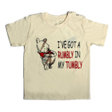 NEW CREAM I'VE GOT A RUMBLY IN A MY TUMBLY PRINTED HALF SLEEVES T-SHIRT
