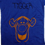 NEW ROYAL BLUE TIGGER FACE PRINTED HALF SLEEVES T-SHIRT