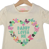 NEW CREAM DADDY LOVES ME PRINTED T-SHIRT TOP FOR GIRLS