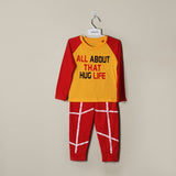 RED ALL ABOUT THAT HUG LIFE PRINTED BABA SUIT