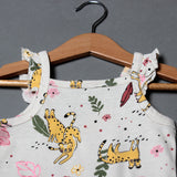 NEW OFF WHITE CHEETAH PRINTED ROMPER FOR GIRLS