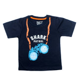 SHARK PATROL NAVY BLUE PRINTED T-SHIRT