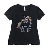 BLACK HORSE PRINTED T-SHIRT