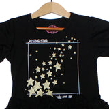 NEW BLACK RISING STAR PRINTED T-SHIRT TOP FOR GIRLS