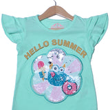 NEW PISTA HELLO SUMMER PATCH T-SHIRT TOP FOR GIRLS