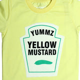 NEW YELLOW YUMMZ MUSTARD PRINTED HALF SLEEVES T-SHIRT - Expo City