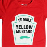 NEW RED YUMMZ MUSTARD PRINTED HALF SLEEVES T-SHIRT - Expo City