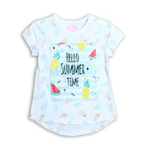 White Hello Summer Printed T-Shirt - Expo City