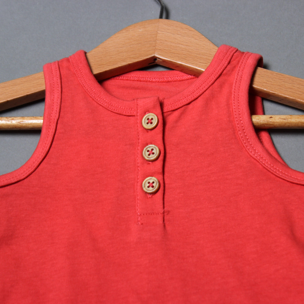 BLUSH PINK SLEEVE LESS PLAIN ROMPER FOR BOYS