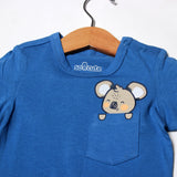 ROYAL BLUE POCKET WITH ANIMAL PRINTED ROMPER FOR BOYS