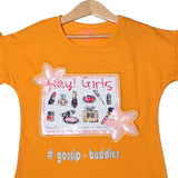 NEW MUSTARD HEY GIRLS PRINTED T-SHIRT TOP FOR GIRLS