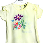 Load image into Gallery viewer, LIGHT YELLOW PRINTED T-SHIRT
