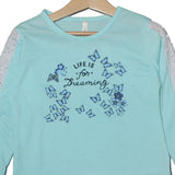 Sky Blue Life is for Dreaming  Printed  Full Sleeves T-shirts