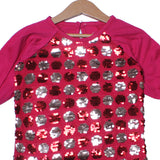 NEW RED WITH SHINING STARS PATCH T-SHIRT TOP FOR GIRLS