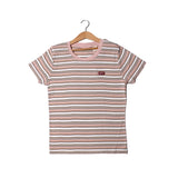 NEW PINK WITH MIX STRIPES T-SHIRT FOR WOMEN
