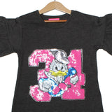 NEW CHARCOAL GREY DUCK PRINTED T-SHIRT TOP FOR GIRLS