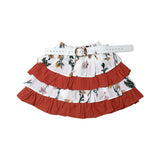 NEW BROWN & WHITE WITH FLOWERS PRINTED SKIRT FOR GIRLS
